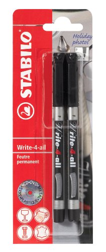 Permanent-Marker - STABILO Write-4-all - fein - 2er Pack - schwarz von STABILO