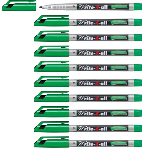 Permanent-Marker - STABILO Write-4-all - medium - 10er Pack - grün von STABILO