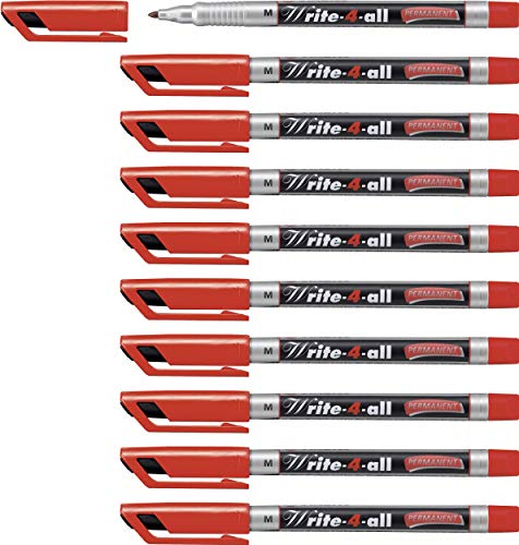 Permanent-Marker - STABILO Write-4-all - medium - 10er Pack - rot von STABILO