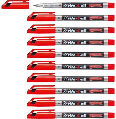 Permanent-Marker - STABILO Write-4-all - medium - 10er Pack - rot von STABILO