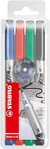 Permanent-Marker - STABILO Write-4-all - medium - 4er Pack - blau, rot, grün, schwarz von STABILO