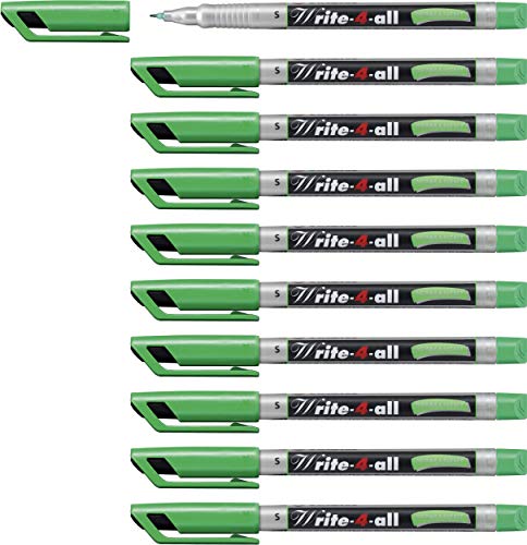 Permanent-Marker - STABILO Write-4-all - superfein - 10er Pack - grün von STABILO