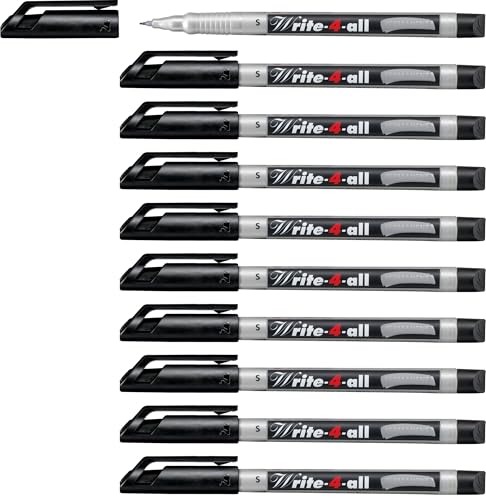 Permanent-Marker - STABILO Write-4-all - superfein - 10er Pack - schwarz von STABILO