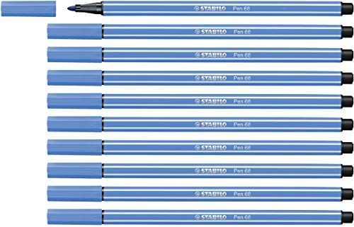 Premium-Filzstift - STABILO Pen 68 - 10er Pack - dunkelblau von STABILO
