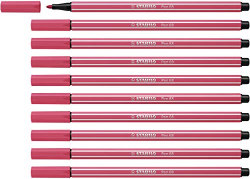 Premium-Filzstift - STABILO Pen 68 - 10er Pack - erdbeerrot von STABILO