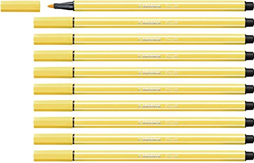 Premium-Filzstift - STABILO Pen 68 - 10er Pack - gelb von STABILO
