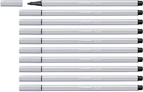 Premium-Filzstift - STABILO Pen 68 - 10er Pack - hellgrau von STABILO