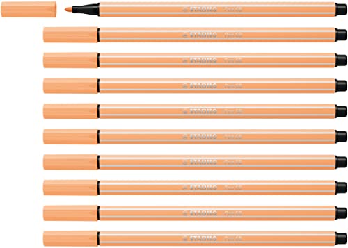 Premium-Filzstift - STABILO Pen 68 - 10er Pack - hellorange von STABILO