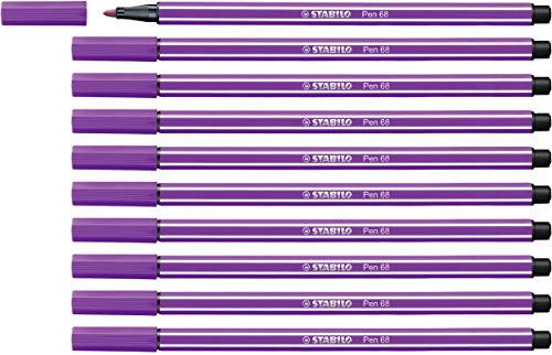 Premium-Filzstift - STABILO Pen 68 - 10er Pack - lila von STABILO