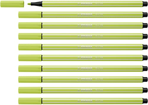 Premium-Filzstift - STABILO Pen 68 - 10er Pack - limettengrün von STABILO