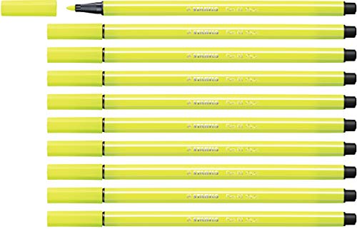 Premium-Filzstift - STABILO Pen 68 - 10er Pack - neongelb von STABILO