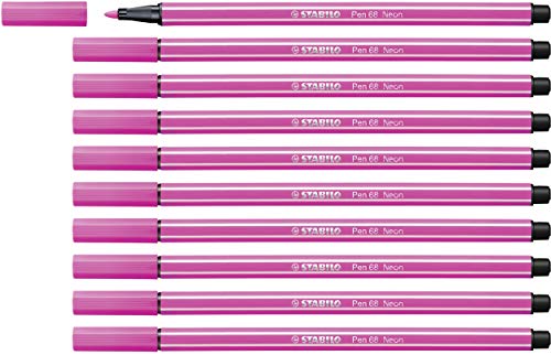 Premium-Filzstift - STABILO Pen 68 - 10er Pack - neonpink von STABILO