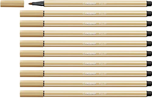 Premium-Filzstift - STABILO Pen 68 - 10er Pack - ocker hell von STABILO