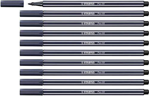 Premium-Filzstift - STABILO Pen 68 - 10er Pack - paynesgrau von STABILO