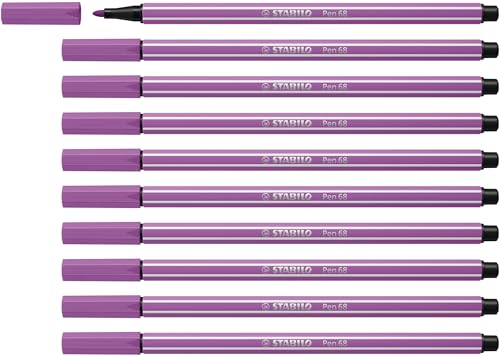 Premium-Filzstift - STABILO Pen 68 - 10er Pack - pflaume von STABILO