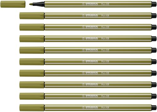 STABILO - Premium-Filzstift - Pen 68-10er Pack - schlammgrün STABILO - Premium-Filzstift - Pen 68-10er Pack - schlammgrün von STABILO