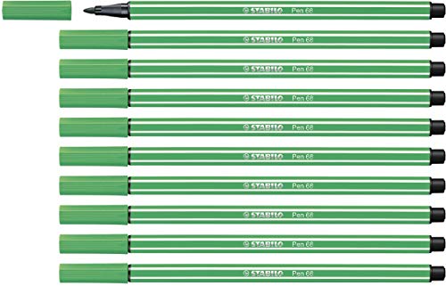 Premium-Filzstift - STABILO Pen 68 - 10er Pack - smaragdgrün von STABILO