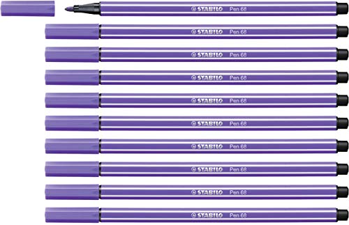 Premium-Filzstift - STABILO Pen 68 - 10er Pack - violett von STABILO