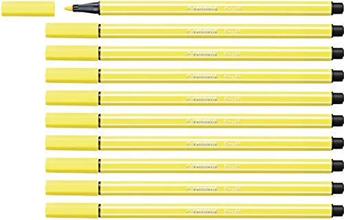 Premium-Filzstift - STABILO Pen 68 - 10er Pack - zitronengelb von STABILO