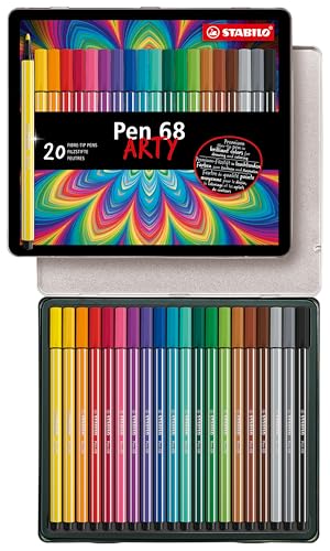 Premium-Filzstift - STABILO Pen 68 - ARTY - 20er Metalletui - mit 20 verschiedenen Farben von STABILO