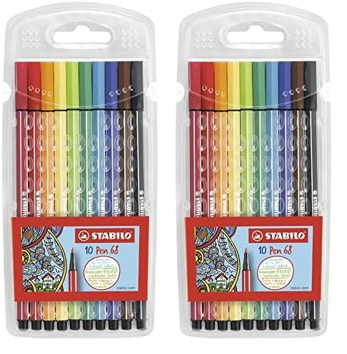 Premium-Filzstift - STABILO Pen 68 - 2x 10er Pack - mit 10 verschiedenen Farben von STABILO