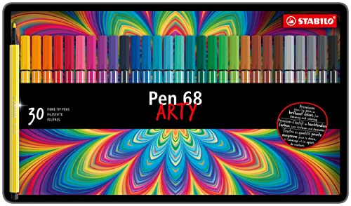 Premium-Filzstift - STABILO Pen 68 - ARTY - 30er Metalletui - mit 30 verschiedenen Farben von STABILO