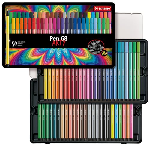 STABILO - Premium-Filzstift - Pen 68 - ARTY - 50er Metalletui - mit 46 verschiedenen Farben STABILO - Premium-Filzstift - Pen 68 - ARTY - 50er Metalletui - mit 46 verschiedenen Farben von STABILO