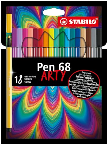 STABILO - Premium-Filzstift - Pen 68 - ARTY - 18er Pack - mit 18 verschiedenen Farben STABILO - Premium-Filzstift - Pen 68 - ARTY - 18er Pack - mit 18 verschiedenen Farben von STABILO