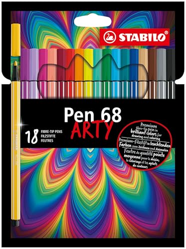 Premium-Filzstift - STABILO Pen 68 - ARTY - 18er Pack - mit 18 verschiedenen Farben von STABILO