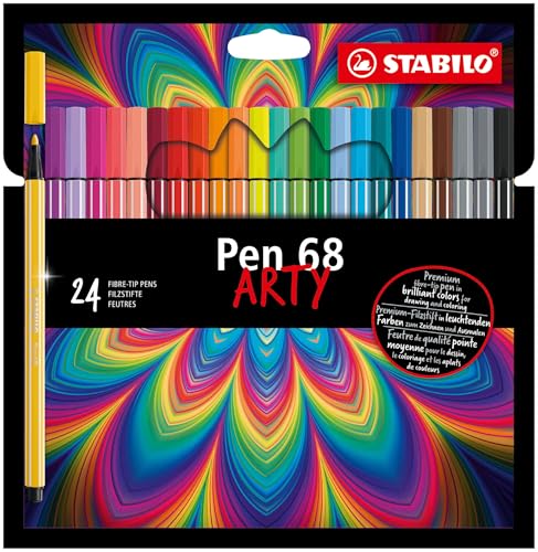 Premium-Filzstift - STABILO Pen 68 - ARTY - 24er Pack - mit 24 verschiedenen Farben von STABILO