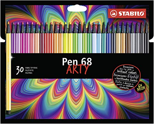 Premium-Filzstift - STABILO Pen 68 - ARTY - 30er Pack - mit 30 verschiedenen Farben von STABILO