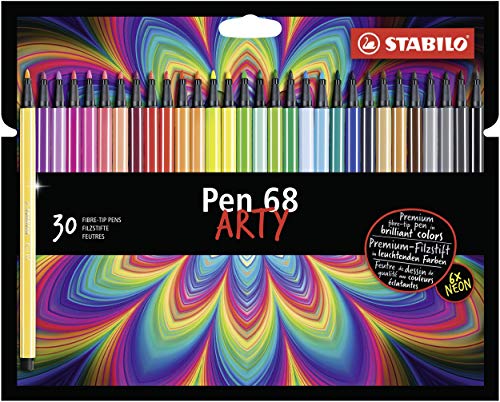 STABILO - Premium-Filzstift - Pen 68 - ARTY - 30er Pack - mit 30 verschiedenen Farben von STABILO