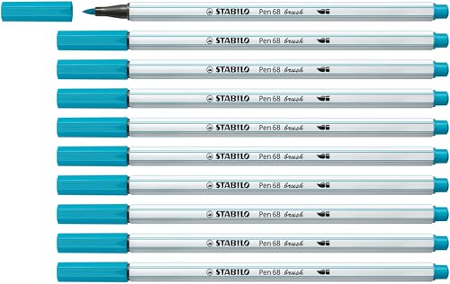 STABILO - Premium-Filzstift mit Pinselspitze für variable Strichstärken - Pen 68 brush - 10er Pack - hellblau STABILO - Premium-Filzstift mit Pinselspitze für variable Strichstärken - Pen 68 brush - 10er Pack - hellblau von STABILO
