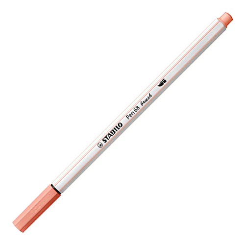 Premium-Filzstift mit Pinselspitze für variable Strichstärken - STABILO Pen 68 brush - Einzelstift - apricot von STABILO