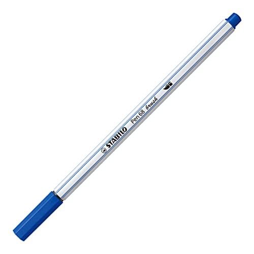 Premium-Filzstift mit Pinselspitze für variable Strichstärken - STABILO Pen 68 brush - Einzelstift - ultramarinblau von STABILO