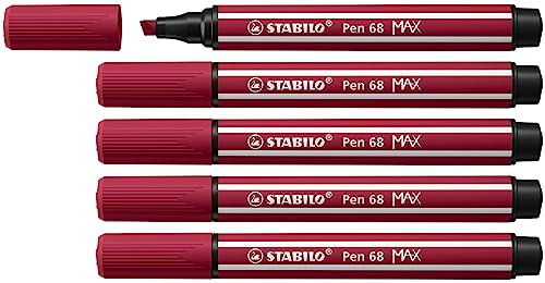 Premium-Filzstift mit dicker Keilspitze - STABILO Pen 68 MAX - 5er Pack - purpur von STABILO