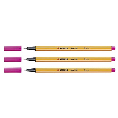 STABILO 3 Stück Punktfarbe 88 Stifte, feine Spitze, 0,4 mm, Rosa STABILO 3 Stück Punktfarbe 88 Stifte, feine Spitze, 0,4 mm, Rosa von STABILO
