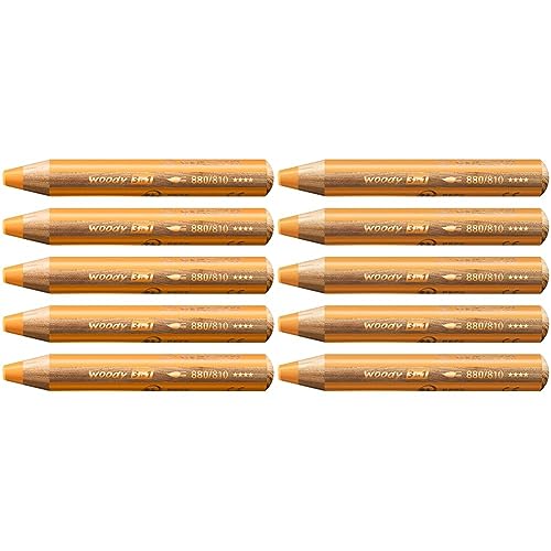Buntstift, Wasserfarbe & Wachsmalkreide - STABILO woody 3 in 1 - 2x 5er Pack - gold von STABILO