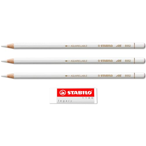 STABILO Buntstift für fast alle Oberflächen alle - 4er Pack - 3 x weiß + Legacy Radiergummi STABILO Buntstift für fast alle Oberflächen alle - 4er Pack - 3 x weiß + Legacy Radiergummi von STABILO