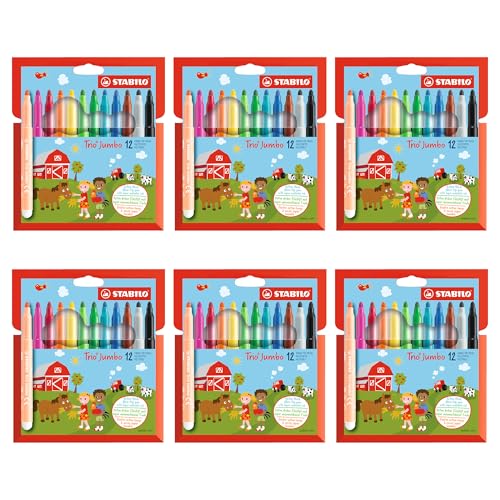 STABILO - Dicker Filzstift - Trio Jumbo - 6x 12er Pack - 12 Farben von STABILO