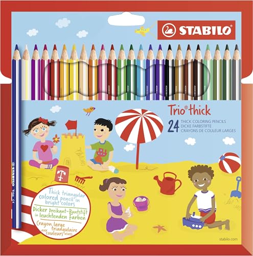 STABILO - Dreikant-Buntstift - Trio dick - 24er Pack - mit 24 verschiedenen Farben von STABILO