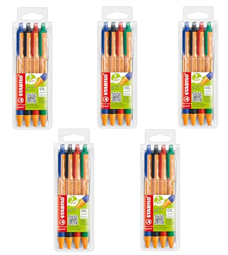 STABILO - Druck-Kugelschreiber - pointball - 5x 4er Pack - blau, schwarz, rot, grün von STABILO
