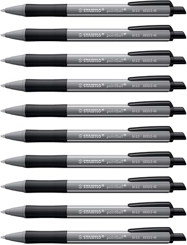 STABILO - Druck-Kugelschreiber - pointball colorful - 10er Pack - dunkelgrau von STABILO