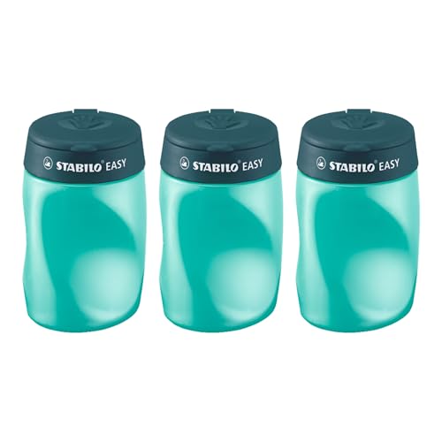 STABILO - Ergonomischer Dosen-Spitzer für Linkshänder - EASYsharpener - 3x 3 in 1 - petrol von STABILO