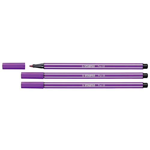 STABILO Fasermaler Pen 68, Strichstärke: 1,0 mm, lila VE=3 von STABILO