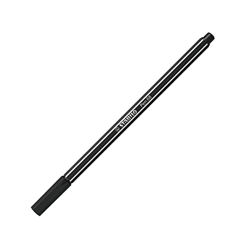 STABILO 3 Filzstifte PEN 68, mittlere Spitze, 1 mm, Schwarz von STABILO