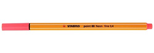 STABILO Fineliner point 88, Strichstärke: 0,4 mm, neonrot VE=3 von STABILO