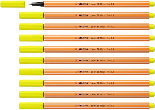 STABILO - Fineliner - point 88-10er Pack - Neonfarbe, leuchtfarbengelb STABILO - Fineliner - point 88-10er Pack - Neonfarbe, leuchtfarbengelb von STABILO