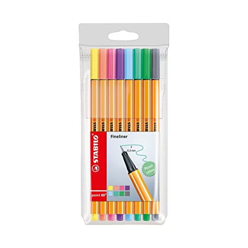 STABILO - Fineliner - point 88 - 8er Etui - 8 Pastellfarben von STABILO