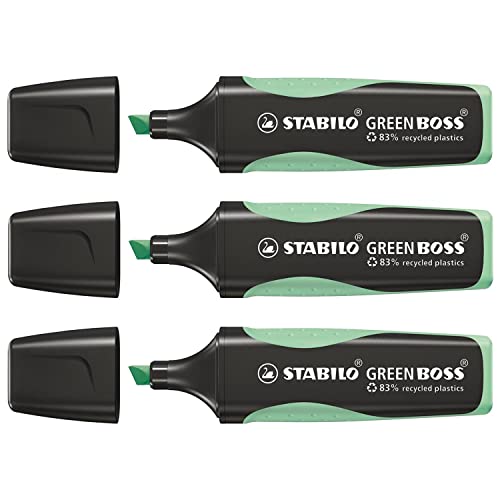 STABILO GREEN BOSS Textmarker Pastell, Minzgrün, 3 Stück STABILO GREEN BOSS Textmarker Pastell, Minzgrün, 3 Stück von STABILO